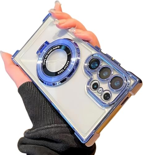 Anti-Fall Phone Case mit unsichtbarem Ring Ständer für Samsung, Galvanisierte Vier Ecken Anti-Drop Airbag Ultra Dünn Handyhüllen Blau Anti-Fall Phone Case mit unsichtbarem Ring Ständer für Samsung, Galvanisierte Vier Ecken Anti-Drop Airbag Ultra Dünn Handyhüllen Blau von Syanus