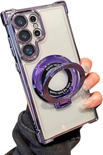 Anti-Fall Phone Case mit unsichtbarem Ring Ständer für Samsung, Galvanisierte Vier Ecken Anti-Drop Airbag Ultra Dünn Handyhüllen Lila Anti-Fall Phone Case mit unsichtbarem Ring Ständer für Samsung, Galvanisierte Vier Ecken Anti-Drop Airbag Ultra Dünn Handyhüllen Lila von Syanus