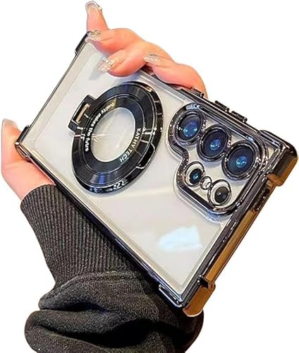 Anti-Fall Phone Case mit unsichtbarem Ring Ständer für Samsung, Galvanisierte Vier Ecken Anti-Drop Airbag Ultra Dünn Handyhüllen Schwarz Anti-Fall Phone Case mit unsichtbarem Ring Ständer für Samsung, Galvanisierte Vier Ecken Anti-Drop Airbag Ultra Dünn Handyhüllen Schwarz von Syanus