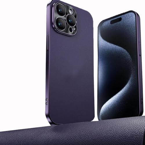 Galvanisierte Metalllinse, ultradünne Leder-Schutzhülle für iPhone 14/15/16 Pro Max, luxuriöse Metalllinse, Leder-Schutzhülle, Violett Galvanisierte Metalllinse, ultradünne Leder-Schutzhülle für iPhone 14/15/16 Pro Max, luxuriöse Metalllinse, Leder-Schutzhülle, Violett von Syanus