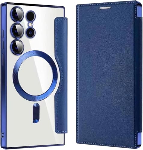 Leder Strukturierte Flip Handyhülle für Samsung Slim Fit PU Leder Schutzhülle Flip Phone Shell Blau Leder Strukturierte Flip Handyhülle für Samsung Slim Fit PU Leder Schutzhülle Flip Phone Shell Blau von Syanus