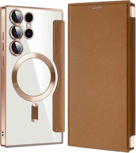 Leder Strukturierte Flip Handyhülle für Samsung Slim Fit PU Leder Schutzhülle Flip Phone Shell Braun Leder Strukturierte Flip Handyhülle für Samsung Slim Fit PU Leder Schutzhülle Flip Phone Shell Braun von Syanus