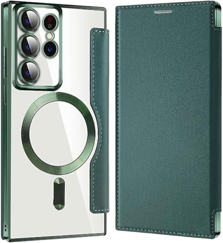 Leder Strukturierte Flip Handyhülle für Samsung Slim Fit PU Leder Schutzhülle Flip Phone Shell Grün Leder Strukturierte Flip Handyhülle für Samsung Slim Fit PU Leder Schutzhülle Flip Phone Shell Grün von Syanus