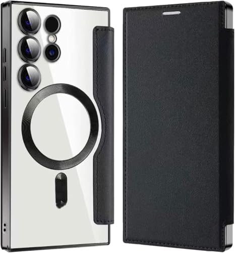 Leder Strukturierte Flip Handyhülle für Samsung Slim Fit PU Leder Schutzhülle Flip Phone Shell Schwarz Leder Strukturierte Flip Handyhülle für Samsung Slim Fit PU Leder Schutzhülle Flip Phone Shell Schwarz von Syanus