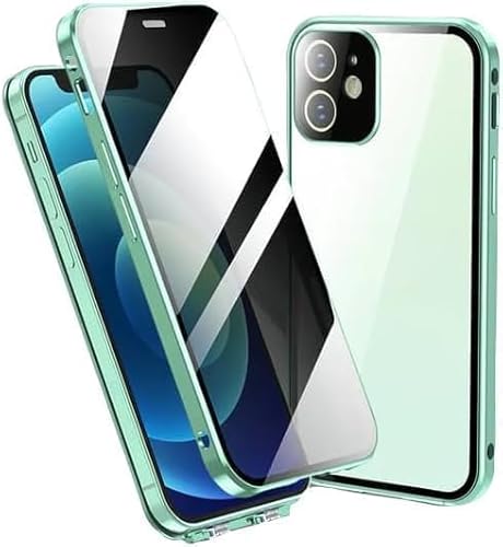 Syanus Handyhülle Magnetische Adsorption Metall Privatsphäre Hülle für iPhone, 360 Grad Vorne und Hinten Gehärtetes Glas Cover Grün Syanus Handyhülle Magnetische Adsorption Metall Privatsphäre Hülle für iPhone, 360 Grad Vorne und Hinten Gehärtetes Glas Cover Grün von Syanus