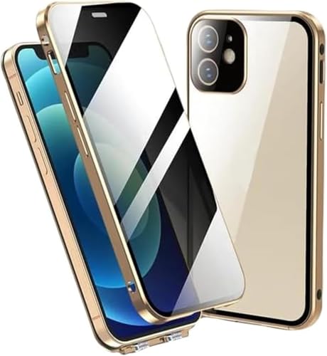 Syanus Handyhülle Magnetische Adsorption Metall Privatsphäre Hülle für iPhone, 360 Grad Vorne und Rückseite Gehärtetes Glas Cover Gold Syanus Handyhülle Magnetische Adsorption Metall Privatsphäre Hülle für iPhone, 360 Grad Vorne und Rückseite Gehärtetes Glas Cover Gold von Syanus