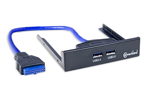 Connectland KIT-3.5''-USB-V3-2P Stiftleiste (2 Ports, USB V3.0), Schwarz von Connectland