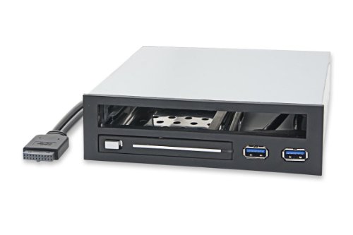 Syba 13,3 cm (5,25 Zoll) Bay Adapter für dünnes optisches Laufwerk, 6,3 cm (2,5 Zoll) Trayless-Rack für Festplatten, HDD, SSD, USB-Hub – SY-MRA55005 von Syba