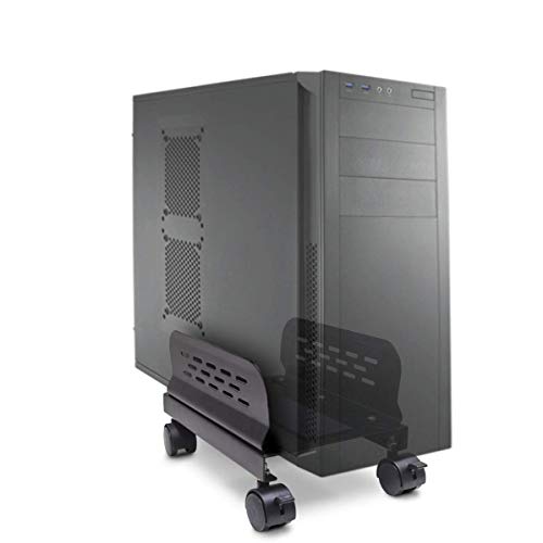 Syba Mobile Desktop Tower Computer Metall Bodenständer Rollrollen mit Belüftung und verstellbarer Breite von 6 bis 10 Zoll - SY-ACC65057 von Syba