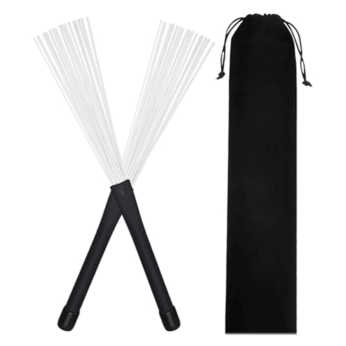 Syengery Trommelbürste, Trommelbürsten einziehbar | 2x Drum Instrument Retractable Drahtbürsten | Gummihandel tragbares Musikinstrumentenaccessoires für Rockband, Jazz Folk -Studenten Syengery Trommelbürste, Trommelbürsten einziehbar | 2x Drum Instrument Retractable Drahtbürsten | Gummihandel tragbares Musikinstrumentenaccessoires für Rockband, Jazz Folk -Studenten von Syengery