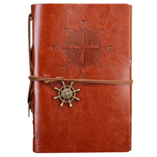 Syengery Vintage Notizbuch Tagebuch | Piraten-Design Tagebuch Persönliches Journal - Retro-Schreibheft mit Glattem Schreibgefühl Schulbedarf & Bürozubehör für Damen Herren Jugendliche von Syengery