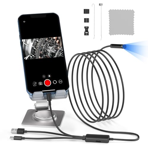 Syfunlv Endoscope Camera with 6 LED Light,1920P HD-Auflösung,4 in 1 Type Snake Inspection Camera, IP67 Waterproof, No WiFi Required,USB Endoscope Channel for Android & iOS, Tablet (2m) von Syfunlv