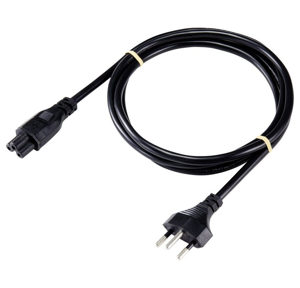 Sygonix Sygonix SY-5042688 Notebook Netzkabel Schwarz 1.80 m Elektro-Kabel, (180.00 cm) von Sygonix