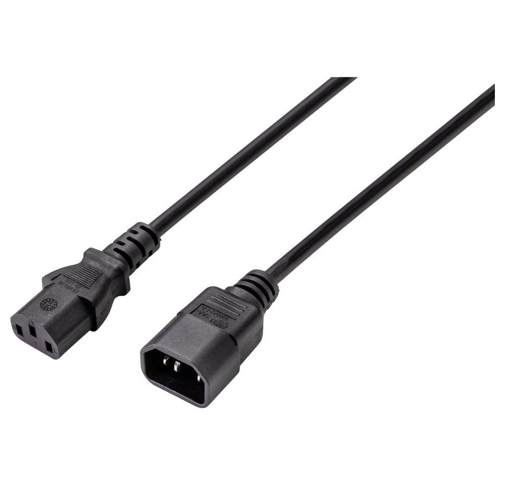 Sygonix Sygonix SY-5044234 Kaltgeräte Verlängerungskabel Schwarz 3.50 m Elektro-Kabel, (3.50 cm) von Sygonix