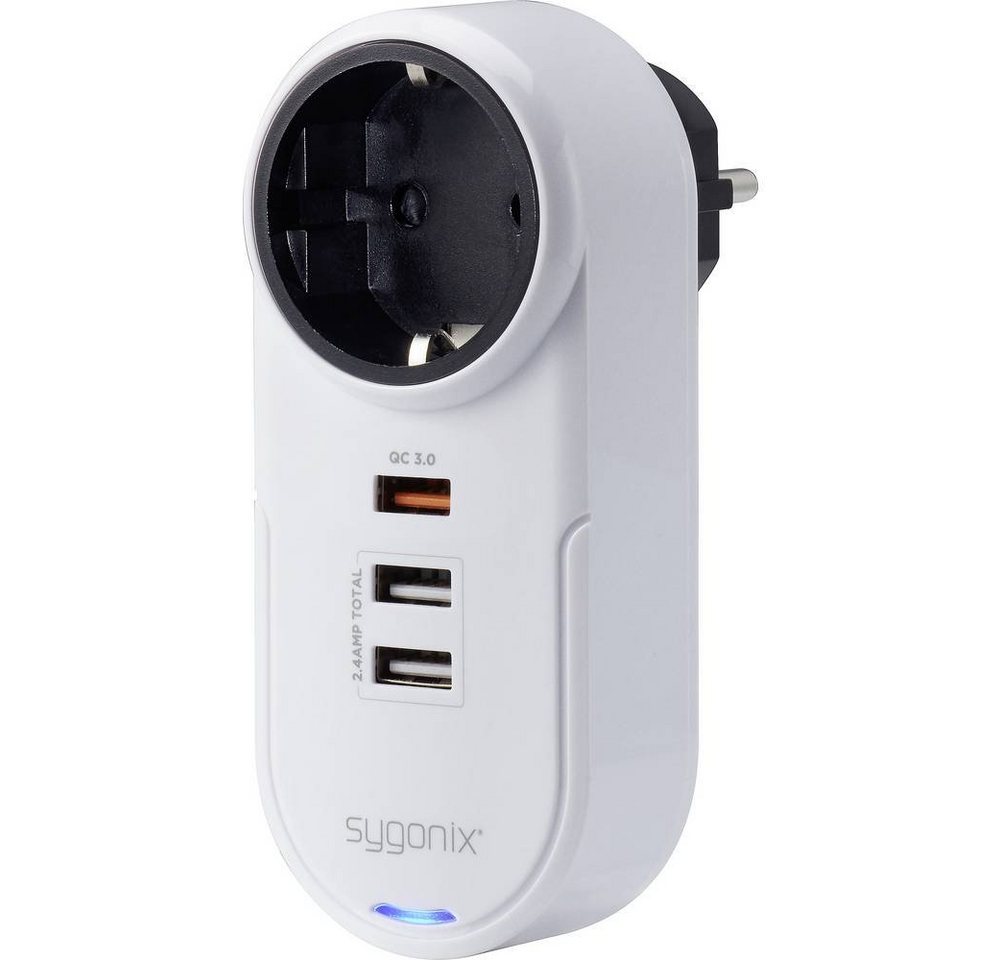 Sygonix USB Ladeadapter drehbar 2 x USB, 1 x QC USB-Ladegerät von Sygonix