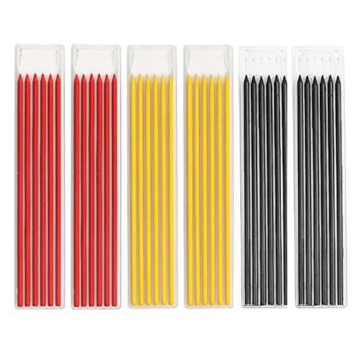 SyiXute 36 Stück 2,8 mm Bleistiftminen,Bleistiftminen für Zimmermannsbleistift,HB Bruchfeste Wiederverwendbare Carpenter Graphite Minen,Bleistift Ersatzminen für Architekt Zeichnen (Mehrfarbig) von SyiXute