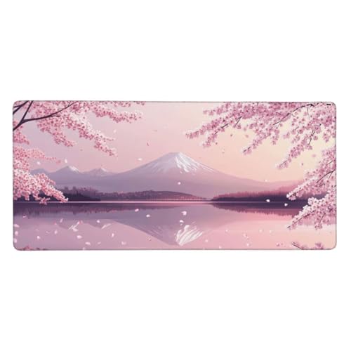 Mousepad Rosa Schreibtischunterlage Berg Fuji Mauspad XXL 800 x 400 x 3 mm, WassXerdicht Mousepad Gaming Zubehör,Anti-Rutsch Desk Mat mit Genähte Kanten, Mauspads Büro Deko, Geschenke für Frauen-Y173 Mousepad Rosa Schreibtischunterlage Berg Fuji Mauspad XXL 800 x 400 x 3 mm, WassXerdicht Mousepad Gaming Zubehör,Anti-Rutsch Desk Mat mit Genähte Kanten, Mauspads Büro Deko, Geschenke für Frauen-Y173 von Syiboo