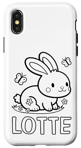 Lotte Name Hase Häschen Osterhase zum Ausmalen Mädchenname Hülle für iPhone X/XS Lotte Name Hase Häschen Osterhase zum Ausmalen Mädchenname Hülle für iPhone X/XS von SylColor Namensgeschenke mit Aufdruck zum Malen