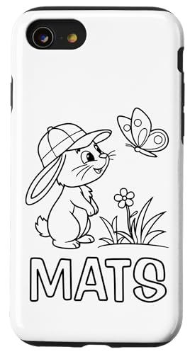 Mats Name Hase Häschen Osterhase zum Ausmalen Jungenname Hülle für iPhone SE (2020) / 7 / 8 von SylColor Namensgeschenke mit Aufdruck zum Malen