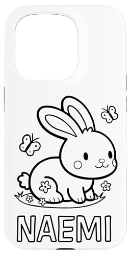 Naemi Name Hase Häschen Osterhase zum Ausmalen Mädchenname Hülle für iPhone 15 Pro von SylColor Namensgeschenke mit Aufdruck zum Malen
