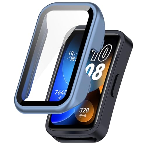Sylphicryst Hartschalen-Case mit entspiegeltem Glas Kompatibel mit Huawei Band 10/10 NFC/9/9 NFC/8/8 NFC - Vollschutz-Hülle [Stoßfest, Kratzgeschützt] Leichtes Snap von Sylphicryst
