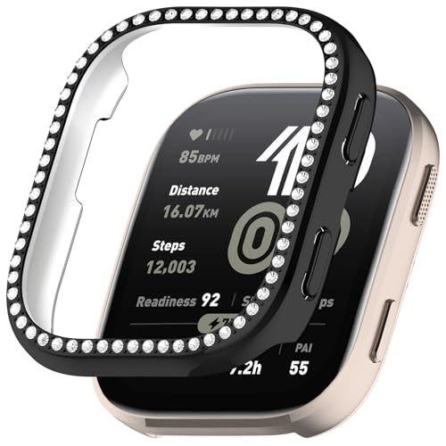 Sylphicryst Lochgehäuse mit Einzelreihen-Strass Kompatibel mit Amazfit Bip 6 (A2435) | Ultra-leichte PC-Schutzhülle,Armbanduhr-Hülle,Smartwatch-Zubehör Schutzcase von Sylphicryst