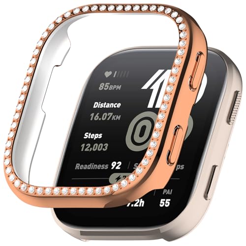 Sylphicryst Lochgehäuse mit Einzelreihen-Strass Kompatibel mit Amazfit Bip 6 (A2435) | Ultra-leichte PC-Schutzhülle,Armbanduhr-Hülle,Smartwatch-Zubehör Schutzcase von Sylphicryst