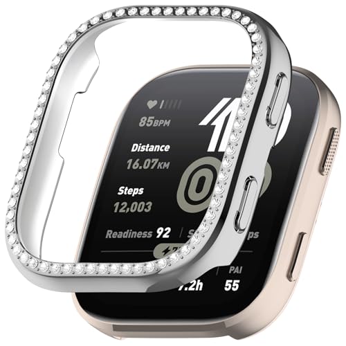 Sylphicryst Lochgehäuse mit Einzelreihen-Strass Kompatibel mit Amazfit Bip 6 (A2435) | Ultra-leichte PC-Schutzhülle,Armbanduhr-Hülle,Smartwatch-Zubehör Schutzcase von Sylphicryst
