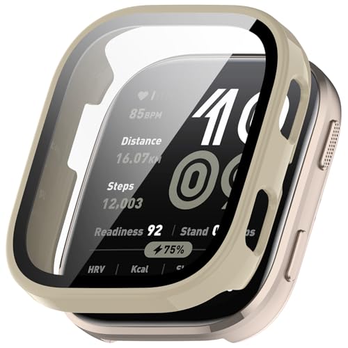 Sylphicryst Vollschutz-Hülle mit Hartglas Kompatibel mit Amazfit Bip 6 (A2435) | Ultra-leichte (8,6g) PC-Schutzhülle + HD-Bildschirmschutz von Sylphicryst