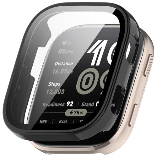 Sylphicryst Vollschutz-Hülle mit Hartglas Kompatibel mit Amazfit Bip 6 (A2435) | Ultra-leichte (8,6g) PC-Schutzhülle + HD-Bildschirmschutz von Sylphicryst
