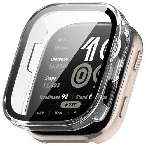Sylphicryst Vollschutz-Hülle mit Hartglas Kompatibel mit Amazfit Bip 6 (A2435) | Ultra-leichte (8,6g) PC-Schutzhülle + HD-Bildschirmschutz von Sylphicryst