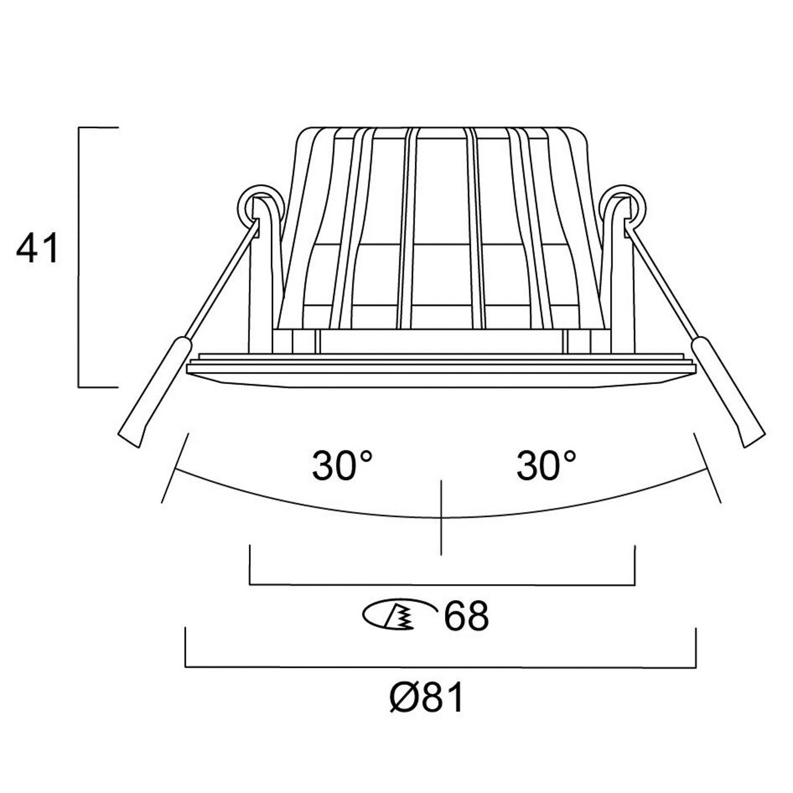 Sylvania Einbauleuchte Obico 68, chrom, IP65, CCT, dimmbar Sylvania Einbauleuchte Obico 68, chrom, IP65, CCT, dimmbar von Sylvania