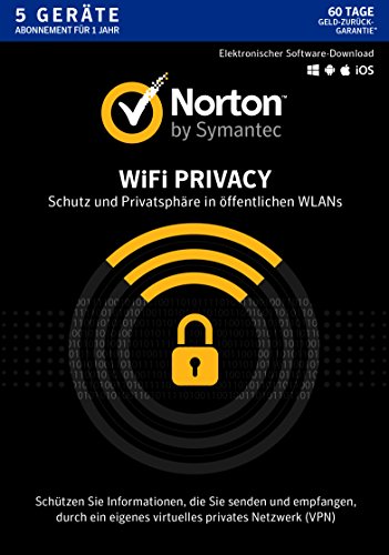 Norton WiFi Privacy | 5 Geräte | PC/Mac/Android | Aktivierungscode in Standardverpackung von Symantec