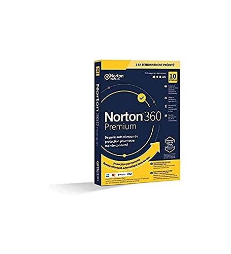 Symantec Norton 360 Premium Box (1 Jahr) 10 Geräte 75GB Cloudspeicher Mass Market Win, Mac, Android, iOS Französisch von Symantec