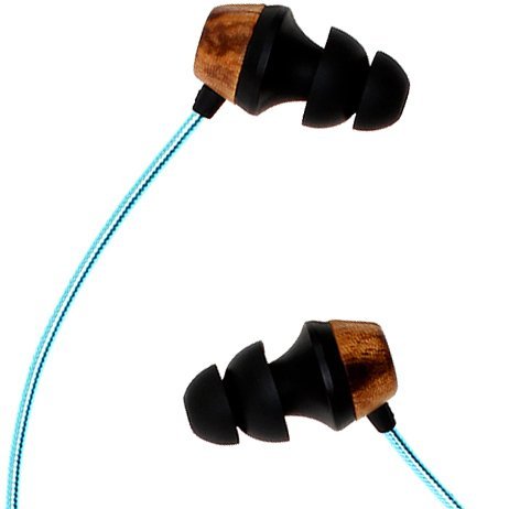 Symphonized ALN 2.0 In-Ear-Kopfhörer, Echtholz, geräuschisolierend, mit innovativer Shield-Technologie Kabel und Mikrofon, Türkis von Symphonized