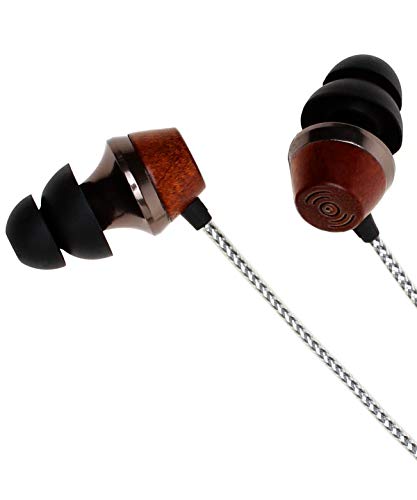 Symphonized ALN 2.0 Premium Echtholz-In-Ear-Kopfhörer, geräuschisolierend, Ohrhörer, Ohrhörer mit innovativer Shield-Technologie, Kabel und Mikrofon (Silber) von Symphonized