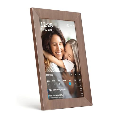 SyncGo 10,1 Zoll Smart Wi-Fi Digitaler Kalender (Holzmaserung) - Zeigt Ihre Fotos an, WLAN-Synchronisation mit Google Kalender, Weitwinkel-HD-Ansicht von SyncGo