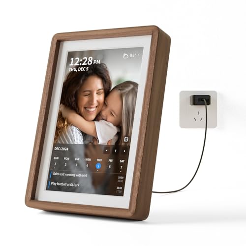 SyncGo - 10,1 Zoll Wi-Fi Smart Digital Kalender (Black Walnut) - Zeigen Sie Ihre Fotos an, Wi-Fi Sync mit Google Kalender, Weitwinkel-HD-Ansicht von SyncGo