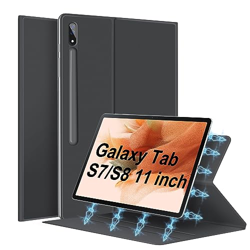 Syndrruce Magnetische Schutzhülle für 2022 Samsung Galaxy Tab S8 11 Zoll (SM-X700/X706), Schutzhülle für 2020 Samsung Tablet S7 11 Zoll (SM-T870/T875/T878) mit S-Stifthalter, schlank, leicht (Grau) von Syndrruce