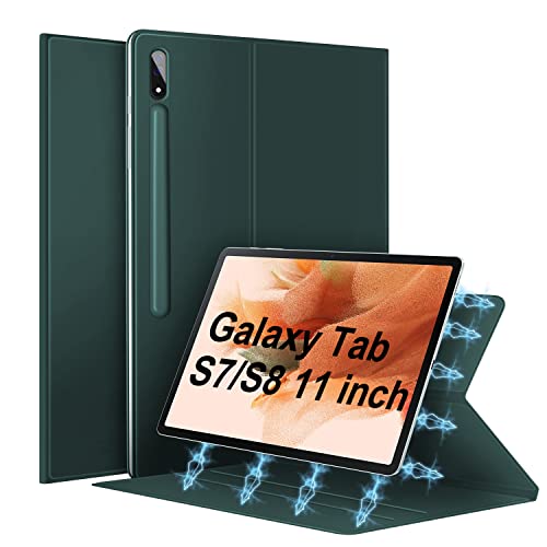 Syndrruce Magnetische Schutzhülle für Samsung Galaxy Tab S8 2022 / Tab S7 2020 11 Zoll mit S-Pen-Halter, schlanke, leichte magnetische Folio-Tablet-Hülle, Auto Sleep/Wake, für Galaxy Tab S8/S7 von Syndrruce
