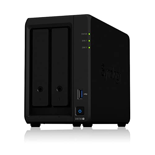 Synology 252231 DS720+ 20TB 2 Bay Desktop NAS System, installiert mit 2 x 10TB Western Digital Red Festplatten von Synology