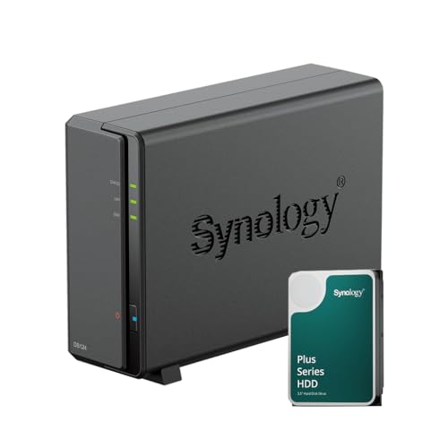 Synology Bundle NAS DS124 1GB mit 1 Festplatte 8TB HAT3300, Nicht montiert von Synology