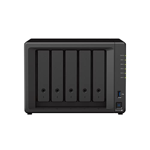 Synology DS1522+ 5-Bay DiskStation NAS AMD Ryzen R1600 8GB Ram 4xRJ-45 1GbE LAN-Port, Bundle mit 5x6TB Seagate IronWolf NAS HDDs von Synology