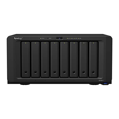 Synology DS1821+ 8-Bay Diskstation NAS (AMD RyzenTM V1500B Quad-Core 2,2 GHz 4 GB DDR4 ECC SODIMM 4 x 1 GbE RJ-45 LAN-Port) 112TB Bundle mit 8 x 14TB WD RED Plus (WD140EFGX - 68B0GN0) von Synology