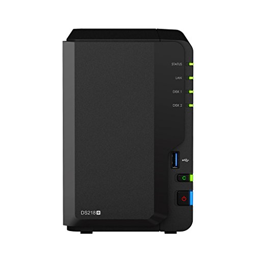 Synology DS218+ DiskStation NAS-Server 2-Bay Desktop Server, Kapazität:4.000GB (2x2TB), HDD Typ:WD Red von Synology