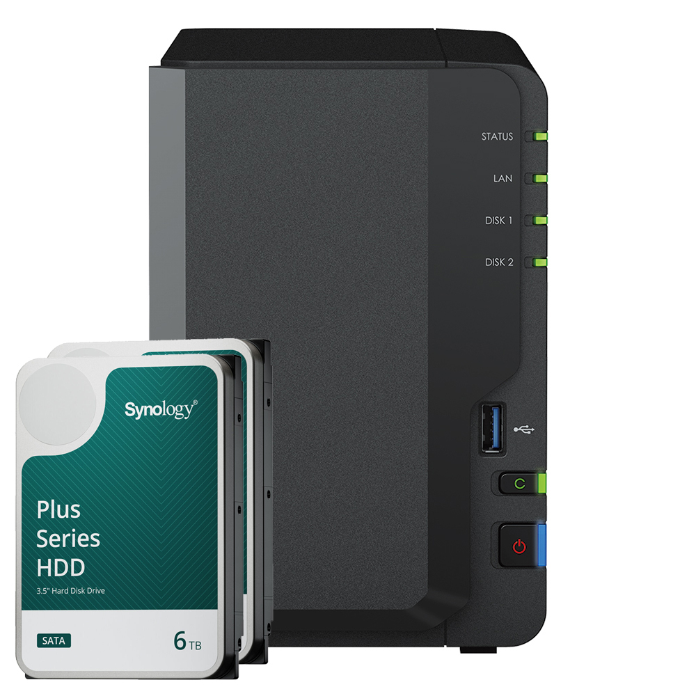 Synology DS223 12TB Plus HDD NAS-Bundle NAS inkl. 2x 6TB Synology Plus HDD 3.5 Zoll SATA von Synology