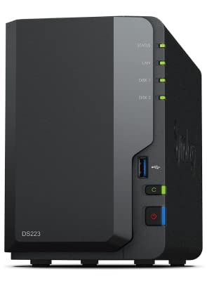 Synology DS223 8 TB 2 Bay Desktop NAS-Lösung, Datenspeicher installiert mit 2 x 4 TB Western Digital Red Plus Laufwerken Synology DS223 8 TB 2 Bay Desktop NAS-Lösung, Datenspeicher installiert mit 2 x 4 TB Western Digital Red Plus Laufwerken von Synology
