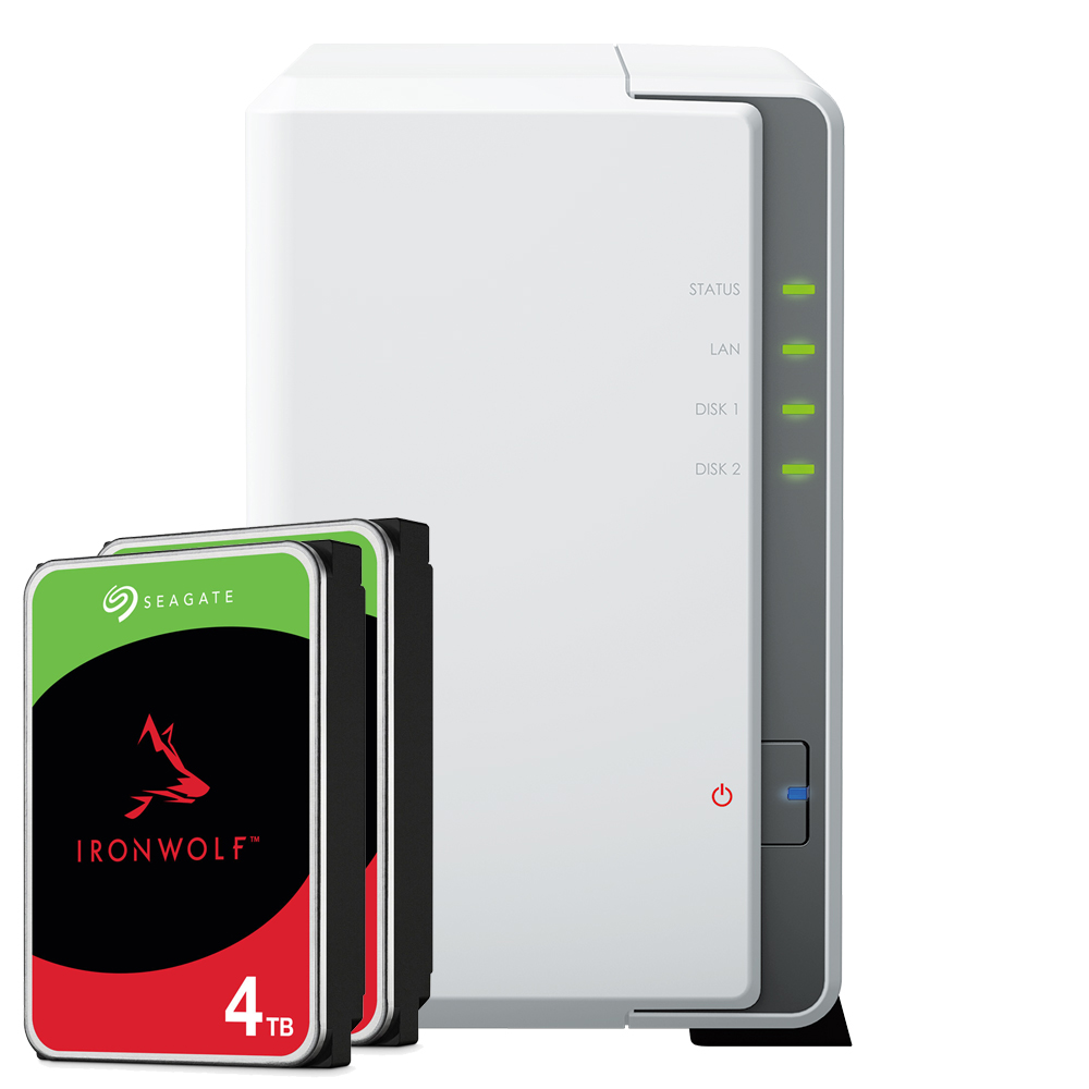 Synology DS223j 8TB Seagate IronWolf NAS-Bundle NAS inkl. 2x 4TB Seagate IronWolf s 3.5 Zoll SATA Festplatte Synology DS223j 8TB Seagate IronWolf NAS-Bundle NAS inkl. 2x 4TB Seagate IronWolf s 3.5 Zoll SATA Festplatte von Synology