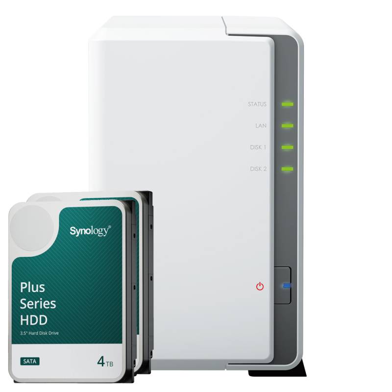 Synology DS223j 8TB Synology Plus HDD NAS-Bundle NAS inkl. 2x 4TB Synology Plus 3.5 Zoll SATA Festplatte von Synology