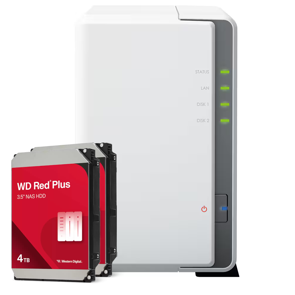 Synology DS223j 8TB WD Red Plus NAS-Bundle NAS inkl. 2x 4TB WD Red Plus 3.5 Zoll SATA Festplatte Synology DS223j 8TB WD Red Plus NAS-Bundle NAS inkl. 2x 4TB WD Red Plus 3.5 Zoll SATA Festplatte von Synology